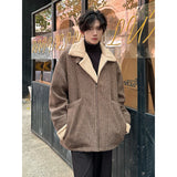 Men Winter Berber Fleece Jacket Parka Coat Mens Multi-pockets Stand Collar Casual Thick Warm Jacket Man Khaki/Dark Gray