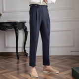 Light Luxury Men's Naples Draped Suit Pants Casual Solid Color Straight Premium Quality Dress Pants Wedding Banquet Business