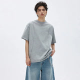 Summer Short Sleeved T-shirt Men Fashion Gray Black Casual T Shirt Men Streetwear Korean Loose Round Neck T Shirt Mens Top