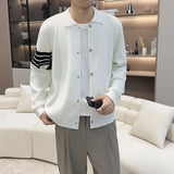 Japanese Retro Men's Cardigan Coats Light Luxury Knitted Lapel Long Sleeve Sweater Jacket Leisure Premium Quality Knitwear M-3XL