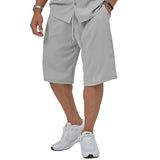 Summer Casual Men's Set Lightweight And Comfortable Men's Clothing Pocket Lapel Short-sleeved Shirt And Shorts Two-piece Suit