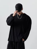 T-shirts Men Spring Advanced Japanese Style Harajuku Long Sleeve All-match High Street Fashion V-neck Handsome Popular College