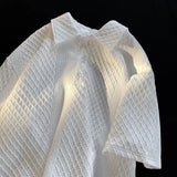 American Style Shoulder Polo Shirt Short Sleeved Men's Heavyweight Texture Collar T-shirt Design Versatile Seven Quarter Sleeves