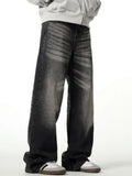Spring Autumn Jeans Men Fashion Leisure American Style Denim Male Trousers Basic Slouchy Vintage Washed Loose Mopping Bleached