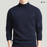 Winter Solid Men's New Half High Neck Long Sleeve Sweater Autumn Slim Fit Korean Version Thickened Comfortable Versatile Top