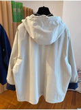 Classic High-end Hooded Windbreaker Women Spring Autumn Style 2025 New Loose Versatile Trendy Hooded Mid-length Jacket