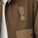 Stand Collar Jackets for Men's Autumn Korean New Trend Short Patchwork Jacket Casual Vintage Simple Knitted Coats Daily Outwear