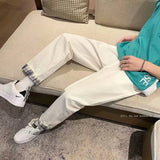 Summer Autumn Fashion Patchwork Harajuku Trousers Men Loose Casual Harlan Straight Leg Pants Solid Y2K All Match Male Clothes