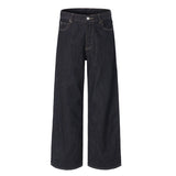 Non-fading Original Color Jeans Men's High Quality Loose Straight Denim Pants Classic American Retro Wide Leg Autumn Trousers