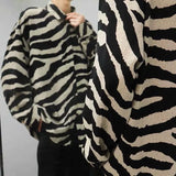 Spring Korean Fashion Sexy Leopard Print Shirts for Men Long Sleeve Lapel Loose Ice Silk Luxury Retro Men's Striped Shirts