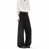 Grey Suit Pants Men Oversized Fashion Society Mens Black Dress Pants Korean Loose Straight Pants Mens Office Formal Trousers