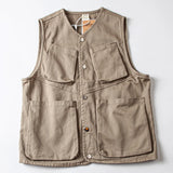 Japan Retro Heavy Twill Fabric Tooling Vest Functional Waistcoat Loose Fashionable High-end Pocket Couple Jacket Top Aesthetic