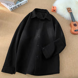 Spring New Men's Shirts Long Sleeve Solid Color Casual Shirt 2025 Plus Size Harajuku Blouse Fashion Unisex Clothes