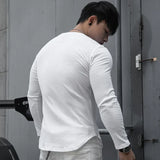 Tops Slim Fit T Shirts for Men Black Running Male Clothes Gym Tight V Neck Oversize Big Size Elasticity Korean Luxury Casual New