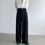 Baggy Black Suit Pants Mens Oversized Fashion Society Mens Dress Pants Korean Loose Wide Leg Pants Mens Office Formal Trousers
