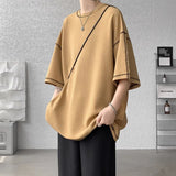 Summer Short Sleeve T-shirt Men Fashion Oversized Black T Shirt Men Streetwear Hip Hop Loose O-Neck White Tshirt Mens Top S-2XL