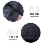 Korean Style Men's Polo Sweater Light Luxury Textured V-neck Knit Long Sleeve Pullover Autumn Casaul Trendy Male Clothing M-3XL