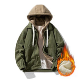 New Padded Jacket Men Winter Baseball Hoodie Wool Liner Jacket Men Hipster Workwear Street HipHop Top Fake Two Piece Casual