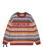 American street personality gradient letter round neck sweater for men and women in autumn and winter lazy style couple knitted