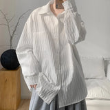 2025 New fabric Long-sleeved Shirts Men Korean Comfortable Blouses Casual Loose Single Breasted Textured Mens shirt Harajuku