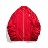 New Autumn Fashion Bomber Jacket Men Oversized Outerwear Black Red Waterproof Windbreaker Solid Mens Baseball Jackets Coats