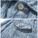 Spring Men Lapel Denim Coat Jacquard patter Fashion Washed denim jacket Motorcycle Jeans Jacket Hommes loose Cotton Casual Coats