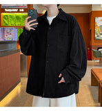 2025 Autumn Winter New Mens Long Sleeve Casual Corduroy Shirt Square Collar Loose Fit Classic Fashion Trendy Outdoor Comfort