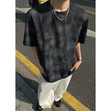 Men Loose Fit Tie Dye Short Sleeve Round Neck T-Shirt Summer Fashion Casual Streetwear Soft Breathable Oversized Tee Comfy Y2K