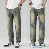 Straight Jeans For Men Oversize Pants Stretch Vintage Clothing Wide Leg Male Denim Trousers New Jeans Men Luxury Brand Kpop