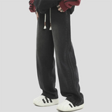 Dragging Streetwear Loose Cargo Jeans Men Korean Loose Straight Wide Leg Pant Men's Brand Clothing Black Blue Denim Jogger Pants