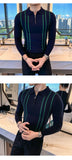 Men's Jersey Luxury Polo Neck Zipper Knit Sweater Casual Fashion Solid Color Long Sleeve Pullover Premium Quality Knitwear M-3XL