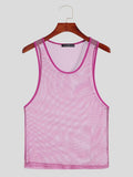 Party Nightclubs Style New Men's Sparkling Waistcoat Sexy Stylish Male See-through Mesh Sleeveless Vests S-5XL INCERUN Tops