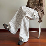 Corduroy Pants Men Fashion Retro Printed Casual Pants Men Streetwear Hip-hop Loose Wide Leg Pants Mens Trousers Large Size 4XL