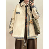 American Retro Lapel Jacket Ethnic Style Embroidered Casual Lapel Jacket Jacket Women Korean 2025 New Fashionable High-end Top