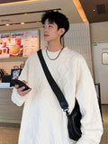 Men Sweatshirts Solid Round Neck Baggy Comfortable Streetwear Japanese Style Handsome Chic Windproof All-match Classic City Boy