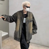 Denim Jackets Men Autumn Advanced Handsome Streetwear American Retro Nostalgic Males Overcoats Hip Hop Punk Style College Daily