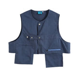Mens Vests Unisex Casual Fashion Spring Autumn Loose All-match Sleeveless V-neck Daily Japanese Style Solid Color Teenagers Chic