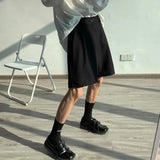 Summer Suit Shorts Men Fashion Social Mens Dress Shorts Korean Loose Business Casual Shorts Mens Grey Black Office Formal Shorts