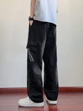 Summer Men's Jeans Flap Pockets Lightweight Denim Cargo Pants Big Size 8XL 7XL 6XL Wide Leg Baggy Jeans Straight Trousers