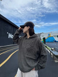 Autumn and winter American fashion men and women knitted hooded couple loose retro personality Harajuku casual sweater y2k