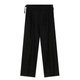 Men's Business PantsVintage Solid Color Classic Zipper Button Straight Casual Male All-match Trousers autumn