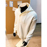 4Colors Mens Knitted Hooded Sweaters Solid Color Casual Pullover Spring Autumn Comfortable Buttons V-neck Loose Lazy Sweater
