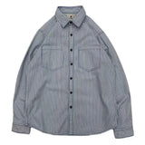 Japanese Shirt Men's Retro Amikaki Vertical Stripe Long Sleeve Shirts Youth Non Iron Casual Workwear Popular Spring Shirt Coats