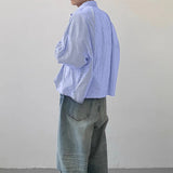 Men Striped Shirt Lapel Long Sleeve Loose Korean Style Men Clothing Streetwear 2024 Fashion Casual Male Shirts S-5XL