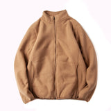 American Warm Fleece Sweatshirt Imitation Lamb Velvet Coat Korean Autumn Winter Men's Thickened Simple Zipper Up Lapel Jacket