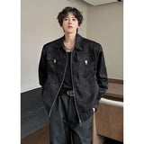 Men's Handsome Texture Jacket Spring New Korean Style Luxury Fashion Coat Pocket Design Trend Male Casual Jackets White/Black
