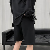 Men Shorts Solid Chic All-match Summer Thin Baggy Straight Ins Casual Trousers for Male Harajuku Simple Popular Clothing