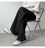 Summer Casual Pants Men Fashion Pleated Pants Men Japanese Streetwear Loose Wide Leg Pants Mens Baggy Ice Silk Trousers M-3XL