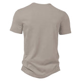 Summer Fashion T-shirt Men's Casual Solid Color Button Henry Shirt European And American Style Trend Men's Clothing Hot Sale