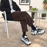 Winter Thick Woolen Pants Men Warm Fashion Casual Straight Pants Men Korean Loose Wide Leg Pants Mens Thicken Suit Trousers